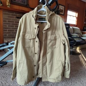 Eddie Bauer hooded utility jacket Men's Hooded Field Jacket - Khaki Size Medium